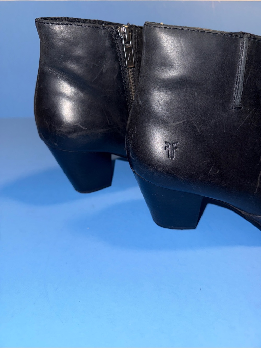 Frye Black Pointed Toe Leather Ankle Booties - Picture 3 of 5